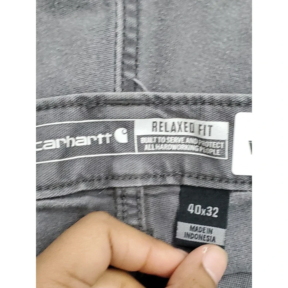 Carhartt Men Pants 40X32 Gray Straight Rigby Relaxed Fit 28